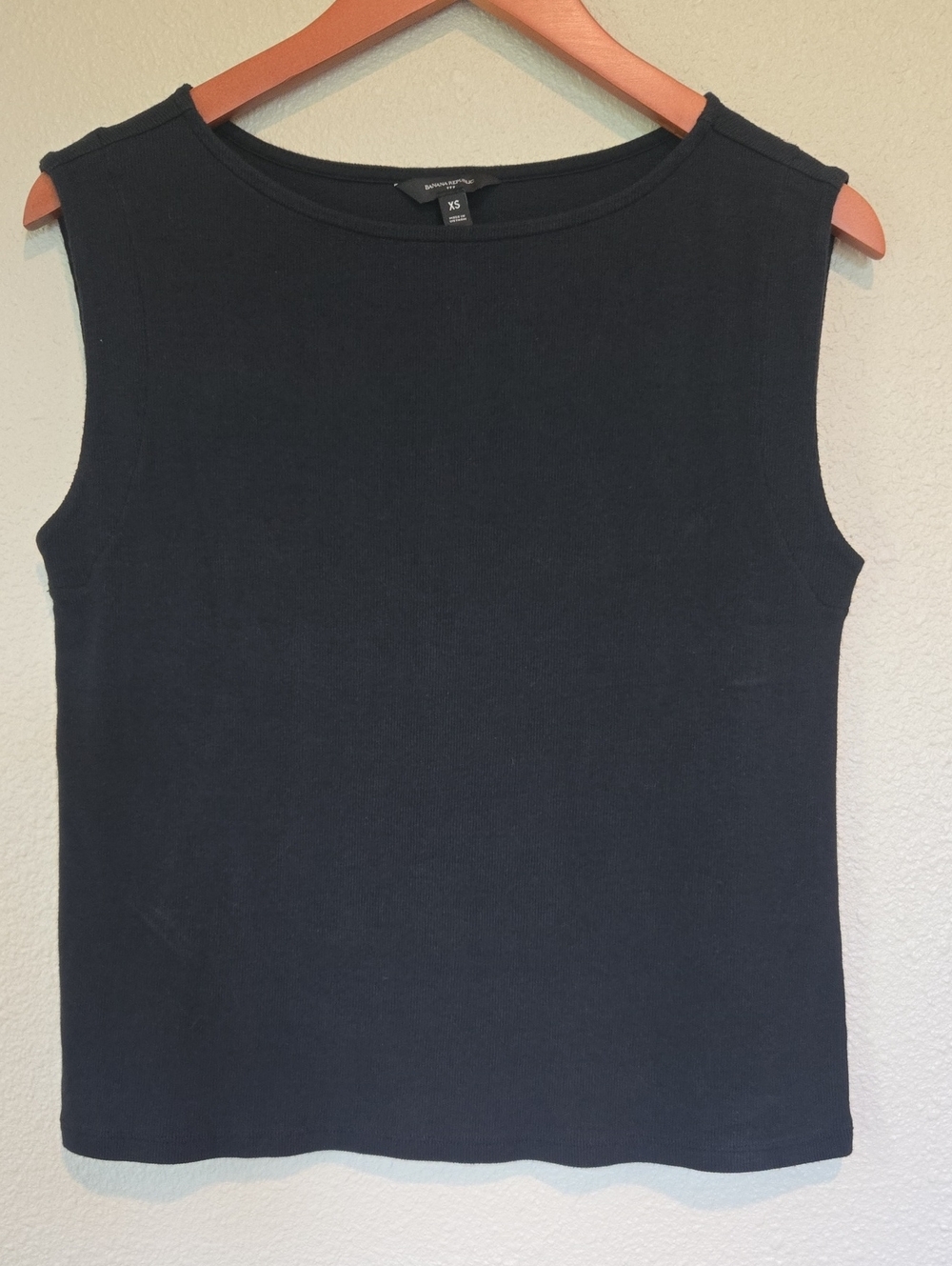 Banana Republic Women's Sleeveless Knit Top, Black, Round Neck, XS